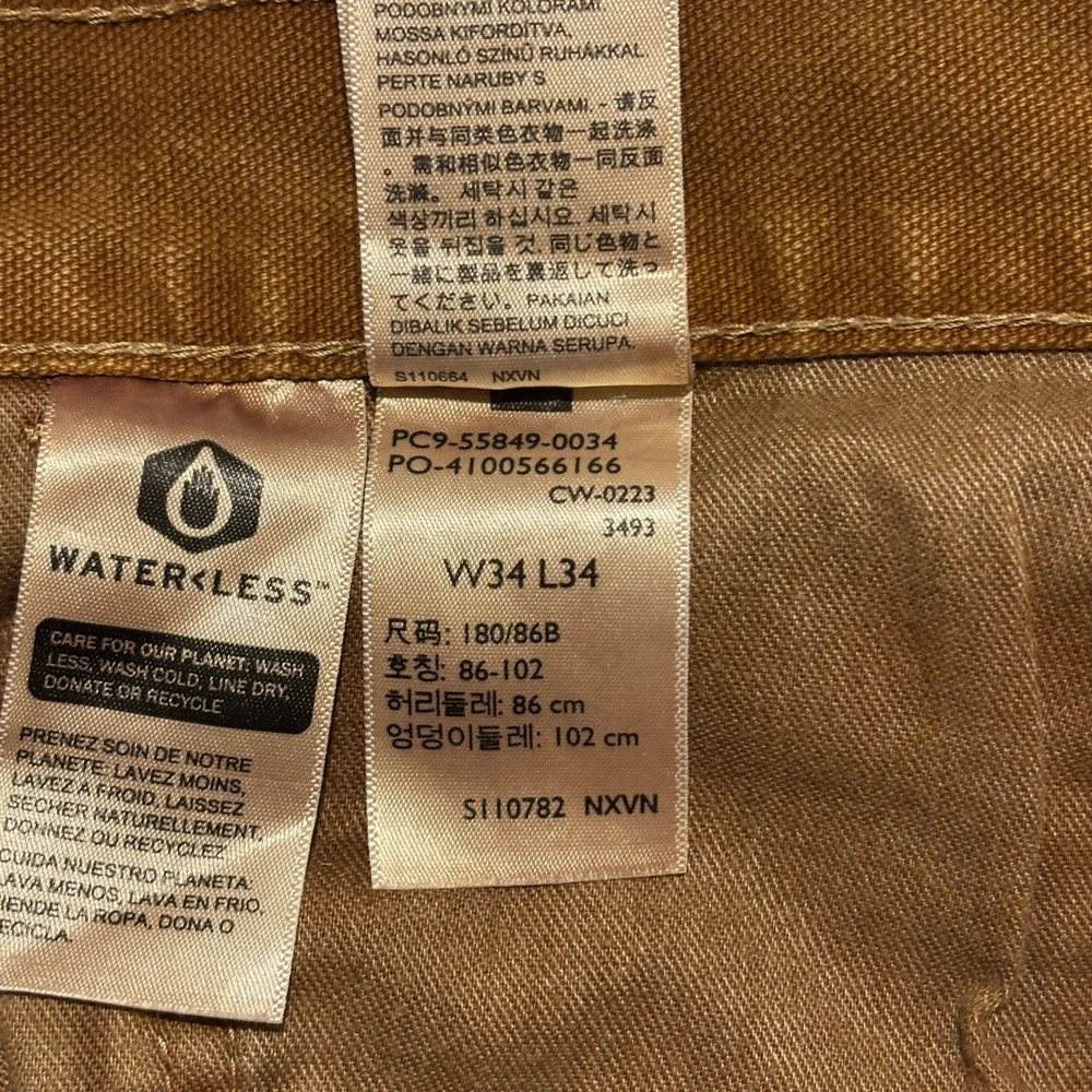Levis Mens Brown Canvas Carpenter Pants Straight Leg Painters 34x34 55849-0034